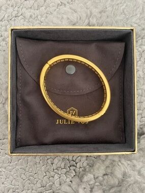 Julie Vos Gold Tone Hinged Bangle Bracelet